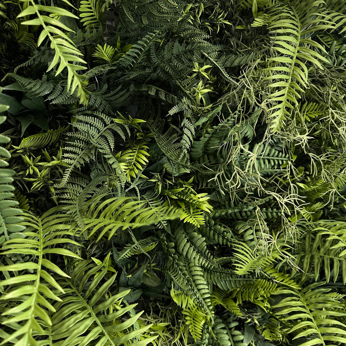 Combo of 3 x 1m2 FR artificial tropical Jungle green wall panels with green foliage