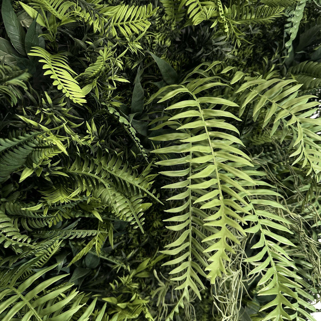 Combo of 3 x 1m2 FR artificial tropical Jungle green wall panels with green foliage