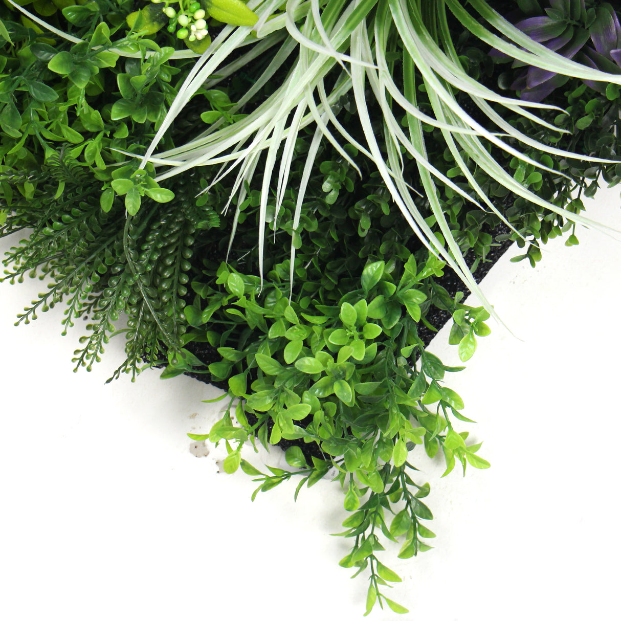 Ultra realistic artificial 3D plant wall with green yellow red  purples and white foliage 100x50cm - panel 29C