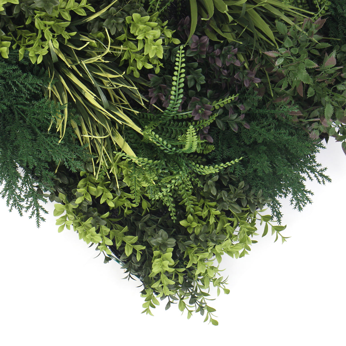 Ultra realistic FR artificial green wall with green  yellow red purple and white foliage 100x50cm panel PW38FRB