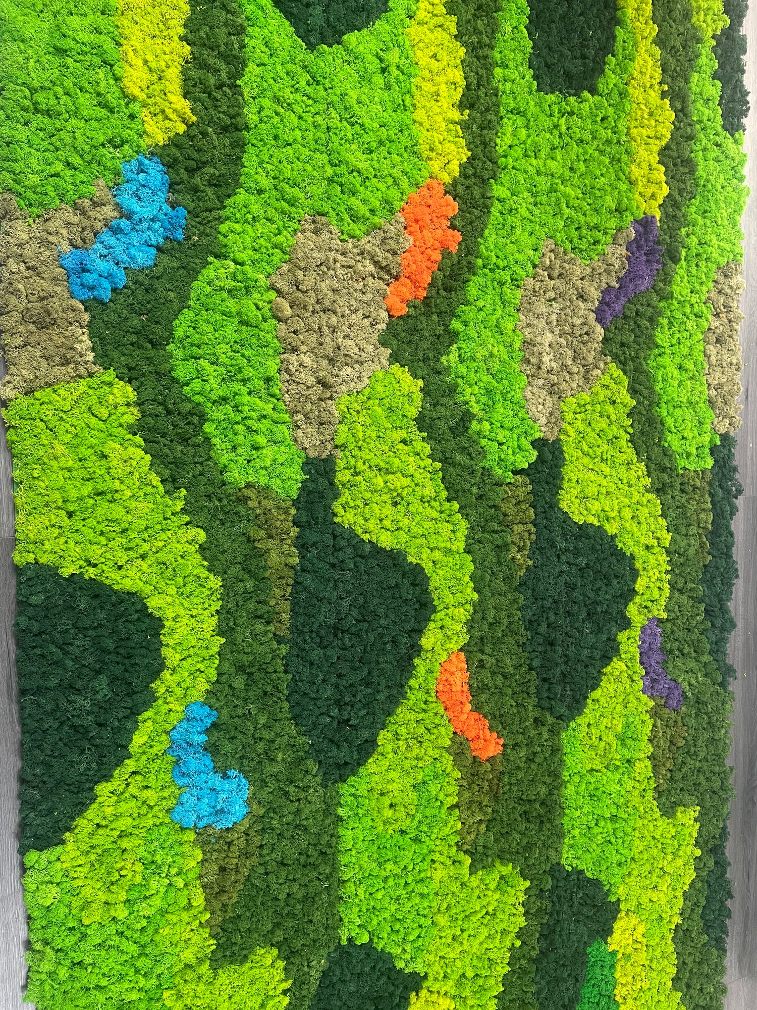 Premium preserved reindeer moss - mixed green and blue 0.5 x 3m self adhesive panel