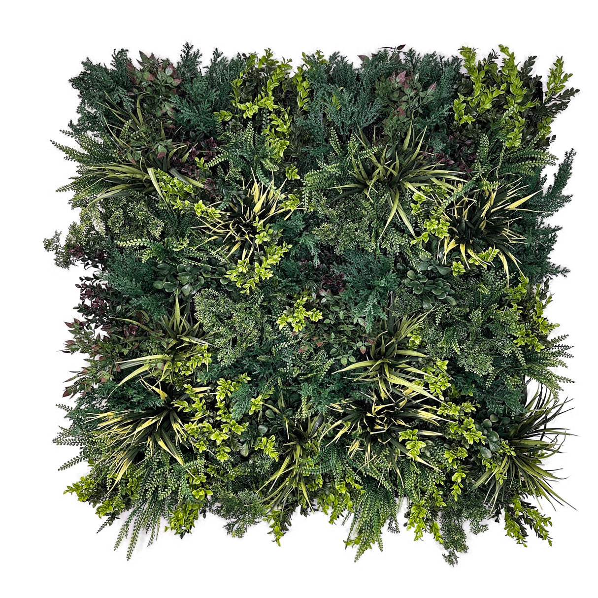 Ultra realistic FR artificial green wall with green  yellow red purple and white foliage 100x50cm panel PW38FRB
