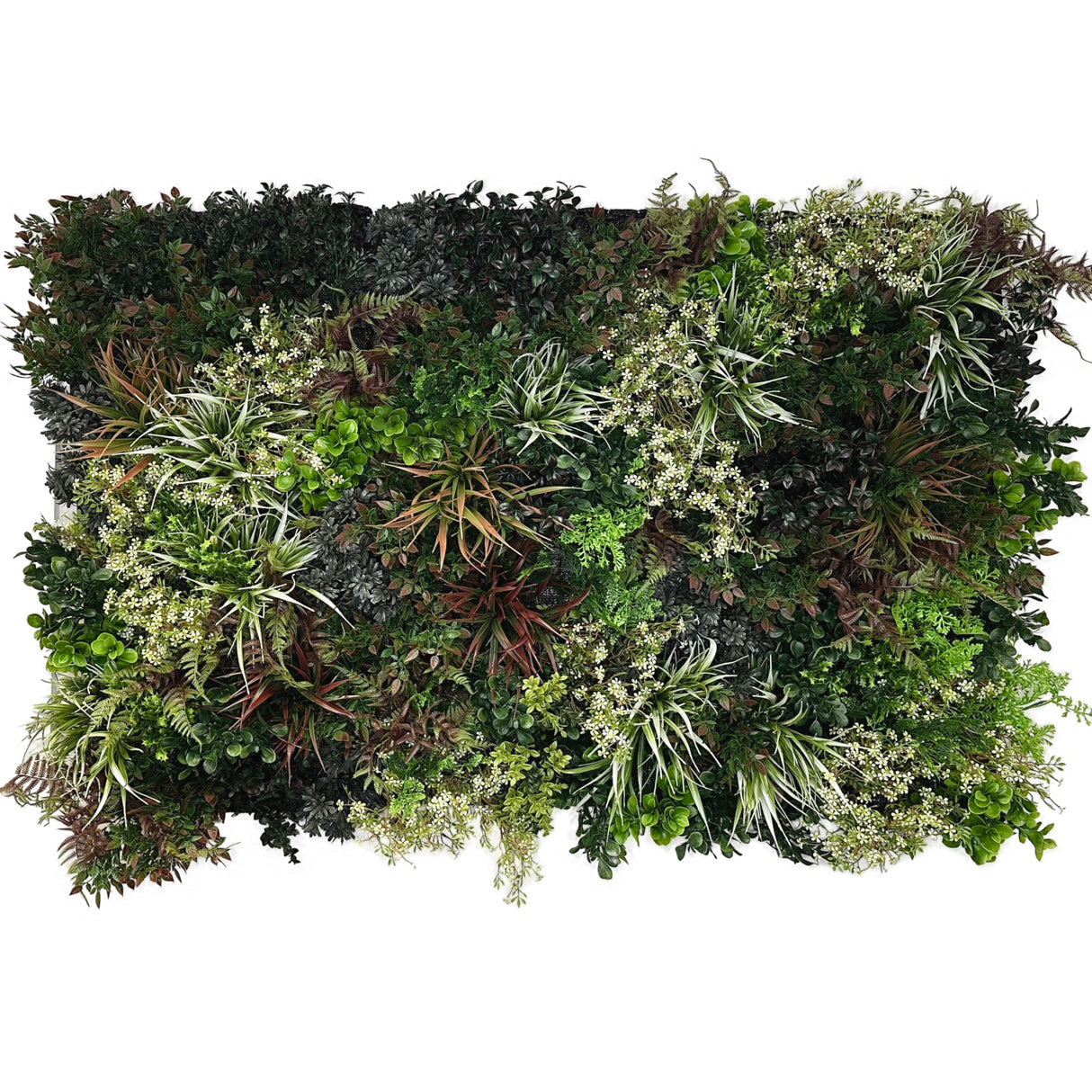 Ultra Realistic 3D combo wall PW43 - 3x100x50cm artificial 3D plant wall with green purple and white foliage