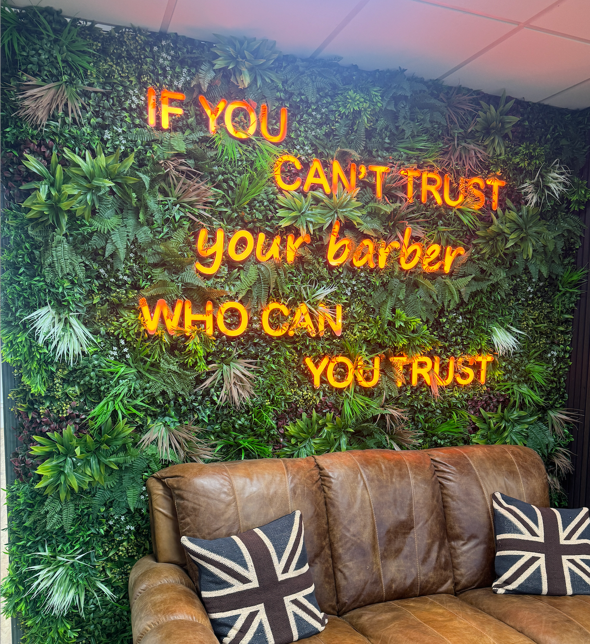 Artificial green wall panel with mixed green, purple, red foliage,white flowers 100x100 cm