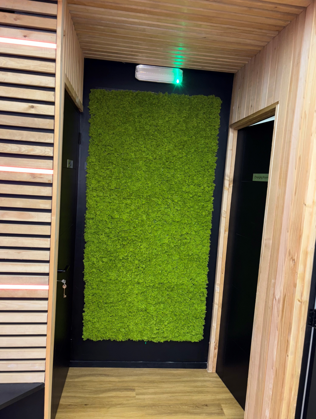 Artificial mixed green mid dark green FR moss panel - 100 x 100cm
