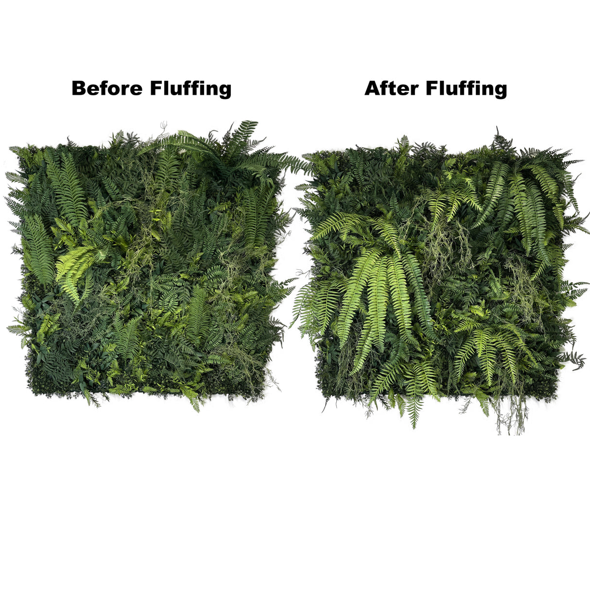 Combo of 3 x 1m2 FR artificial tropical Jungle green wall panels with green foliage