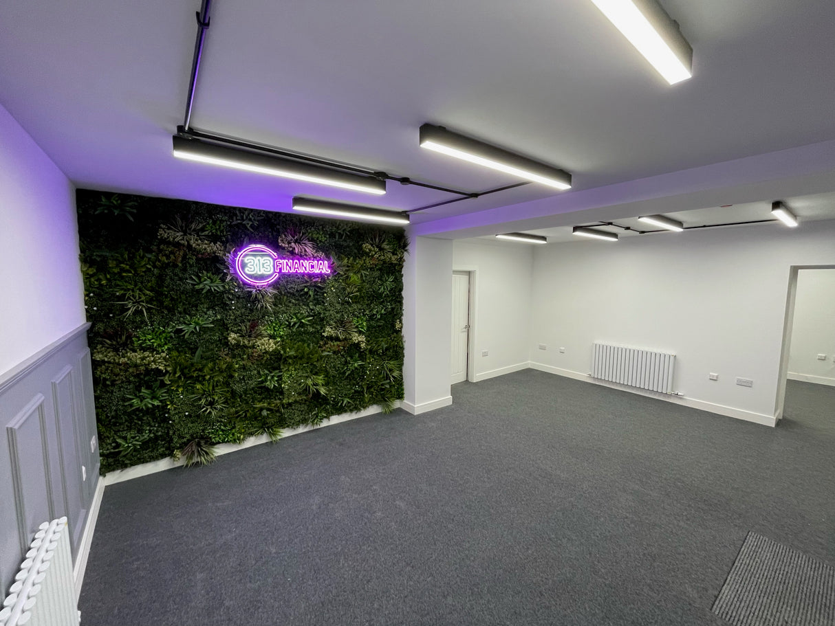 Combo of 3 x Artificial green wall panel with variegated mixed green yellow red orange and white foliage