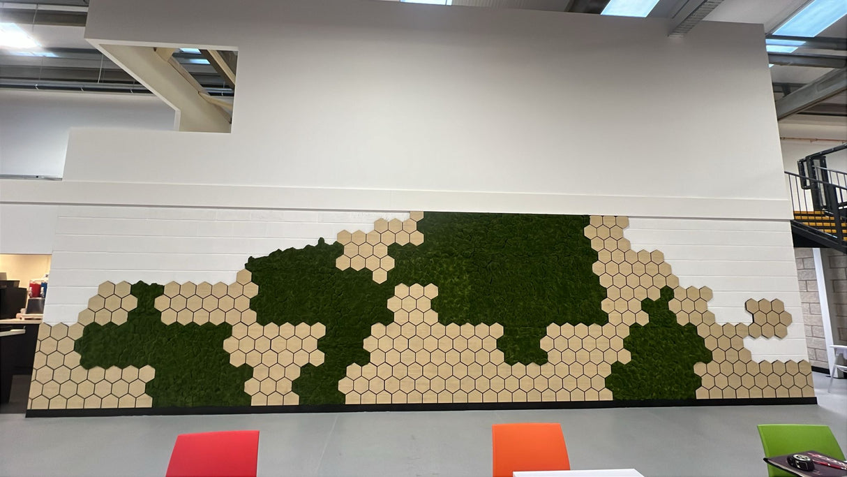 Preserved bun moss panel - green 50x50cm ready to install