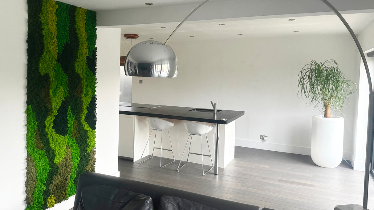 Premium preserved reindeer moss - mixed green and blue 0.5 x 3m self adhesive panel