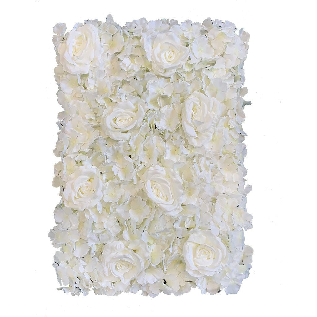 White flower mat, 40x60 cm, square panel with white roses and blossoms