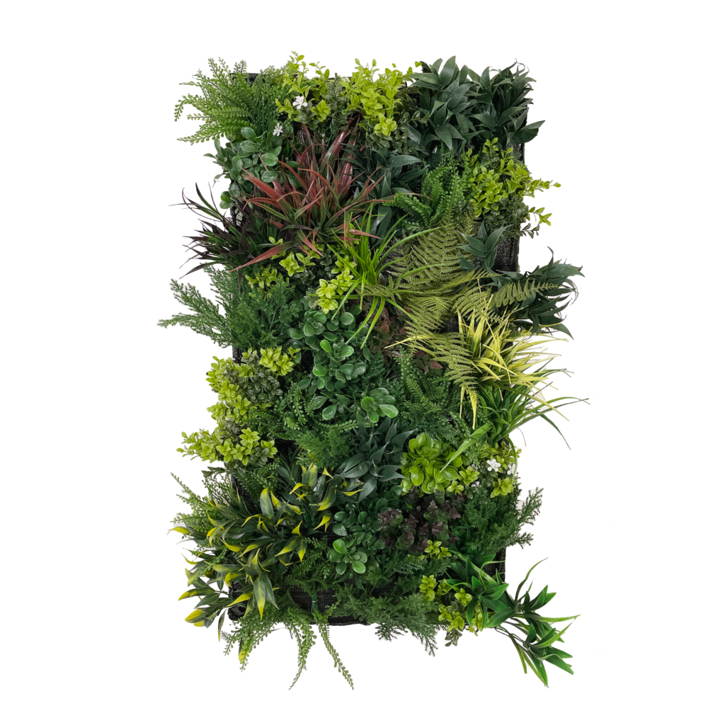 Ultra realistic Combo panel PW38A - Artificial 3D plant wall with green with yellow red purple and white foliage 100x50cm