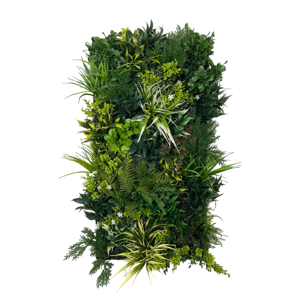 Ultra realistic Combo panel PW38B - Artificial 3D plant wall with green with yellow red purple and white foliage 100x50cm