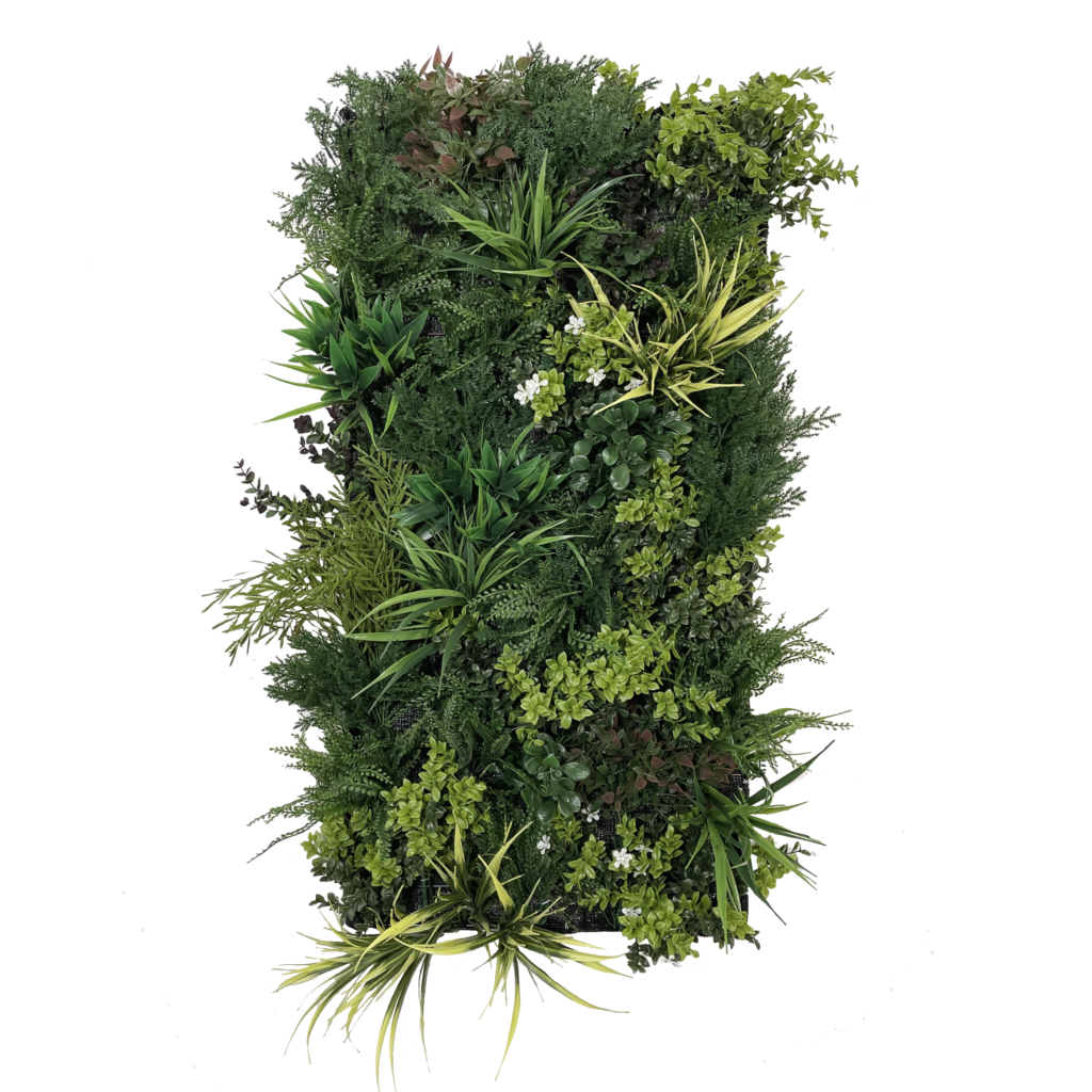 Ultra realistic Combo panel PW38C - Artificial 3D plant wall with green with yellow red purple and white foliage 100x50cm