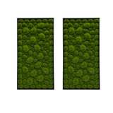 Artificial bun moss wall rectangle art panel aluminium black - 2 x 100x50cm frames