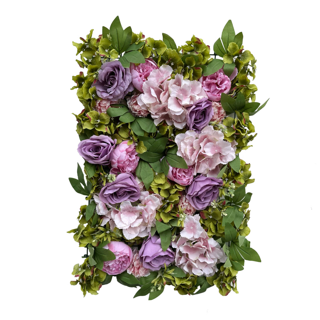 purple and pink roses and hydrangea flower mats 40x60 cm