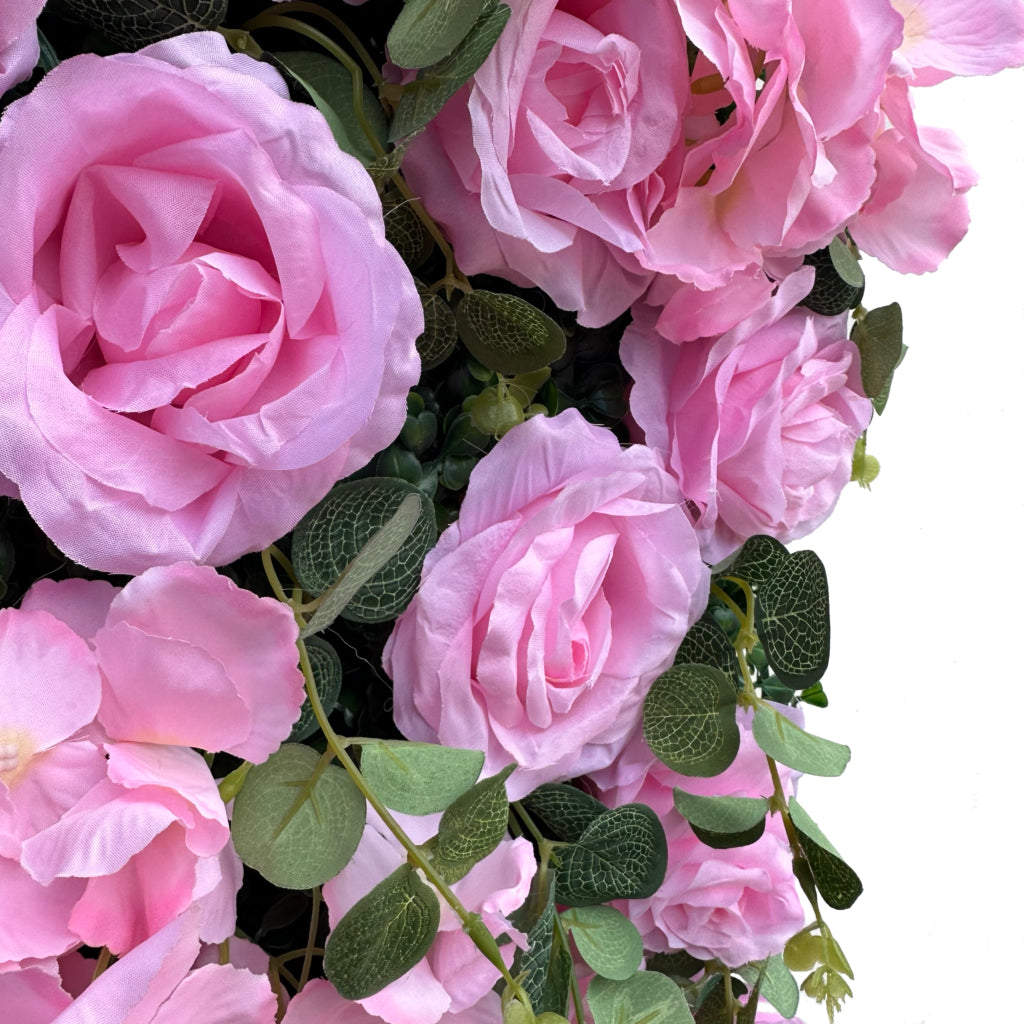 Pink roses and hydrangea flower mats 40x60 cm