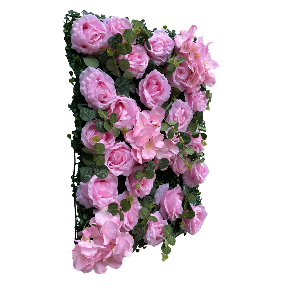 Pink roses and hydrangea flower mats 40x60 cm