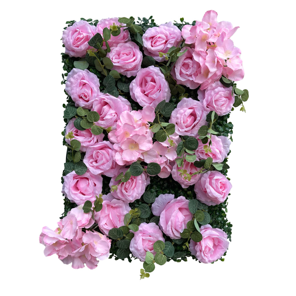 Pink roses and hydrangea flower mats 40x60 cm