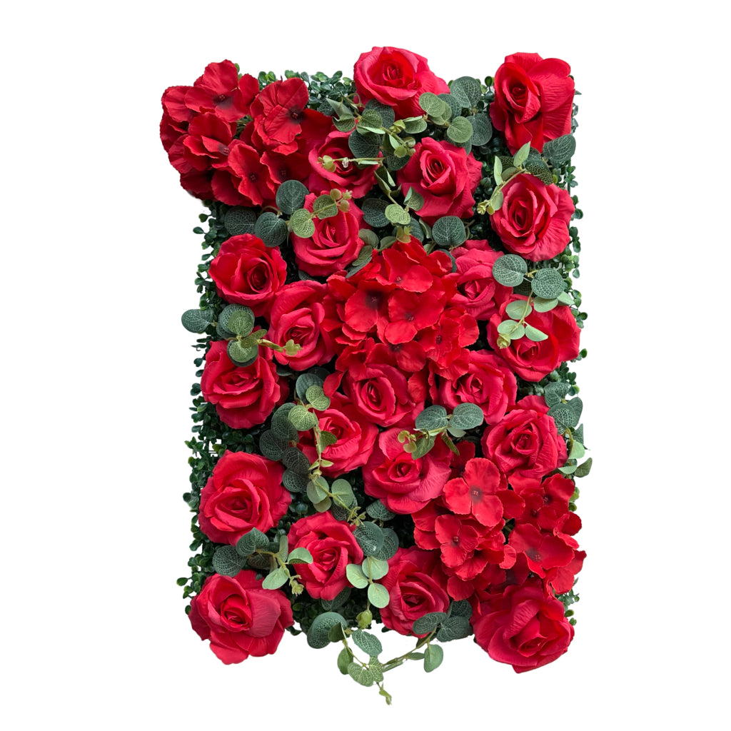 Red roses and hydrangea flower mats 40x60 cm – greenplantwalls.co.uk