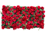 Red roses and hydrangea flower mats 40x60 cm