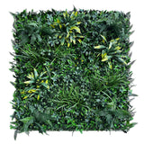 FR Artificial green wall panel with variegated foliage ivy palms grasses and ferns 100x100 cm