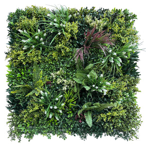 Artificial green walls with flowers