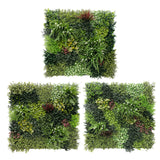 Combo of 3 x 1m2 Artificial green wall panels with mixed green red white yellow foliage