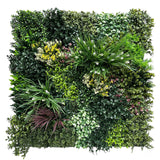 Combo of 3 x 1m2 artificial green wall panels with variegated mixed green red white yellow foliage