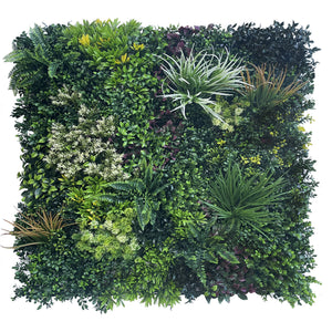 Artificial green walls with flowers