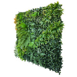 Artificial green wall panel with mixed green and orange foliage 100x100 cm