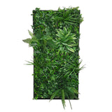 Artificial green foliage wall rectangle art panel aluminium black - 100x50cm