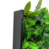 Artificial green foliage wall square art panel 50 cm black