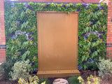 Artificial green wall 1m2 panel with mixed green, white and purple plants