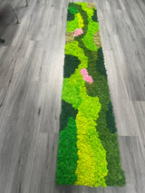 Premium Preserved FR reindeer moss - mixed green and pink 0.5 x 3m self adhesive panel