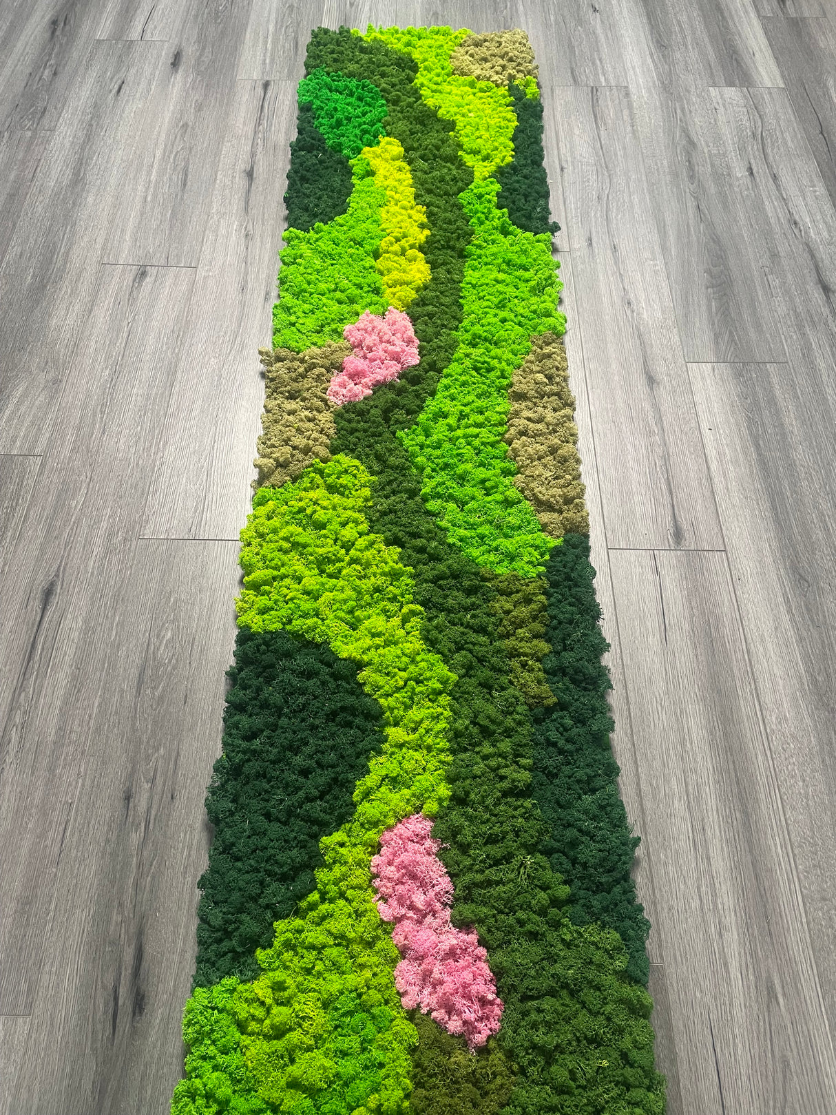 Premium Preserved FR reindeer moss - mixed green and pink 0.5 x 3m self adhesive panel