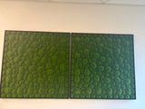 Artificial bun moss wall square art panel black aluminium - 100x100cm