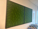 Artificial bun moss wall square art panel black aluminium - 100x100cm