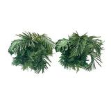 Set of 2 x artificial mixed green foliage art panel