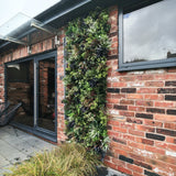 Premium realistic artificial 3D plant wall with green purple red and white foliage 80x80cm - PW01