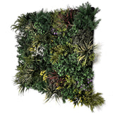 Ultra realistic artificial green wall with green yellow red purple and white foliage 100x100cm panel PW2324FR100