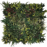 Ultra realistic FR artificial green wall with green yellow red purple and white foliage 100x100cm panel PW38AFR100