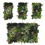 Ultra realistic artificial 3D plant wall with green purple red and white foliage 100x50cm - panel 43A