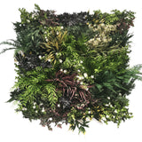Premium Artificial 3D plant wall FR with green yellow and red foliage - 80x80cm PW61FR