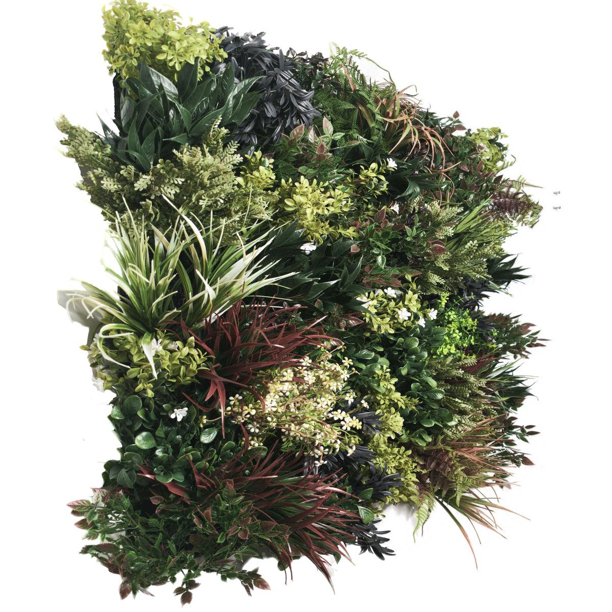 Premium Artificial 3D plant wall FR with green yellow and red foliage - 80x80cm PW61FR