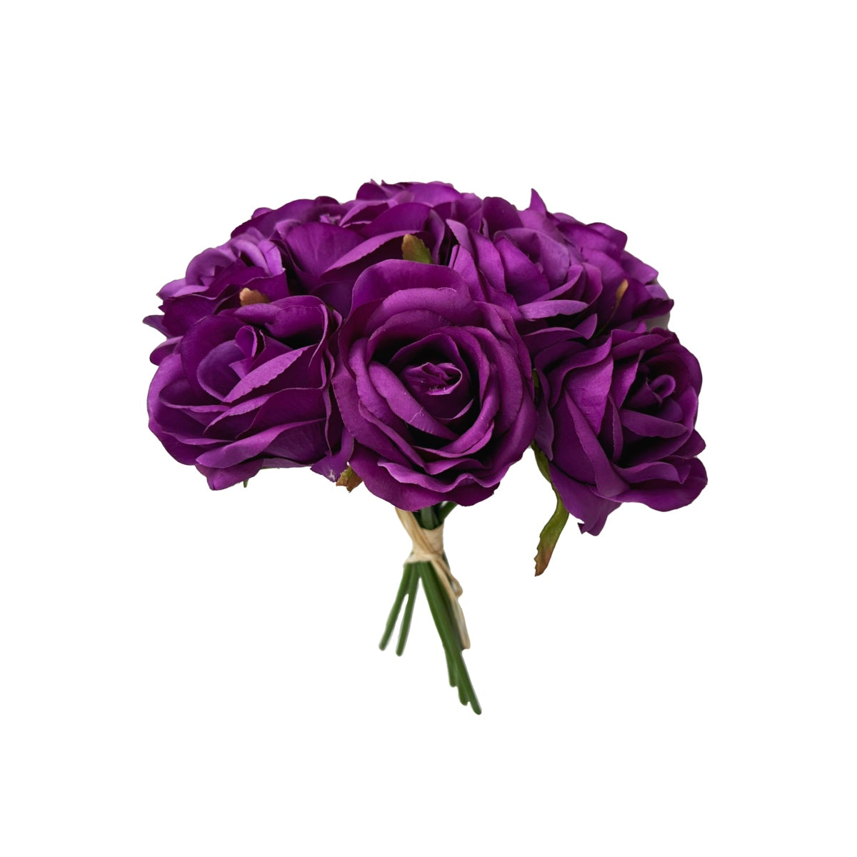 Bundle of 9 x purple roses