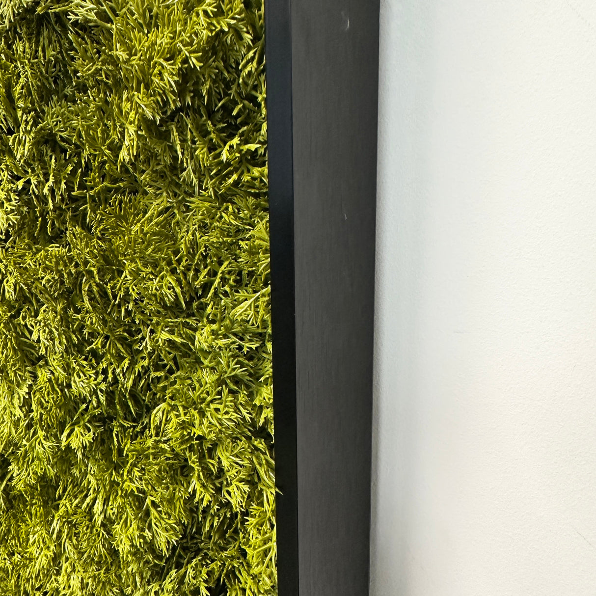 Artificial reindeer moss wall rectangle art panel aluminium black - 2 x 100x50cm frames