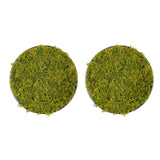 Artificial reindeer moss wall circular art panel MDF Black x 2 - 50cm