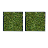 Artificial reindeer moss wall square art panel MDF Black x 2 - 50cm