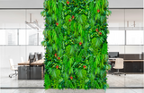 JUNGLE WALL Artificial green jungle wall mixed plant panel with ferns and grasses 100x100 cm