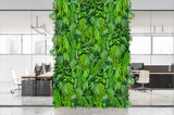 Green jungle tropical artificial 3D plant wall with lush green tropical foliage and trailing plants  100x50cm Ceiling or Walls